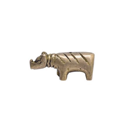 Antique Golden Brass Hippo Incense Stick Holder